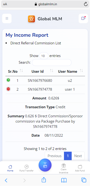 income report